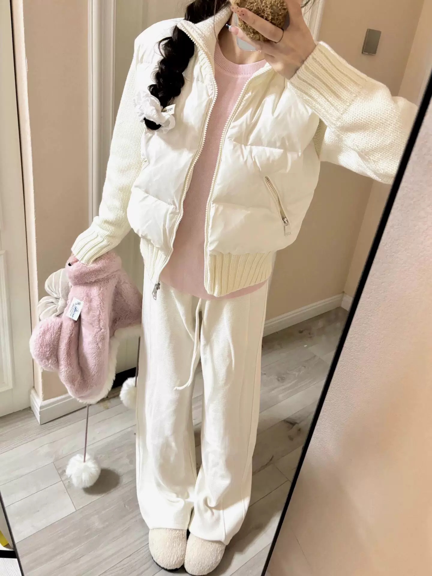 新款羽绒服女短款秋冬季2025小个子白鸭绒加厚针织袖白色轻薄外套详情25