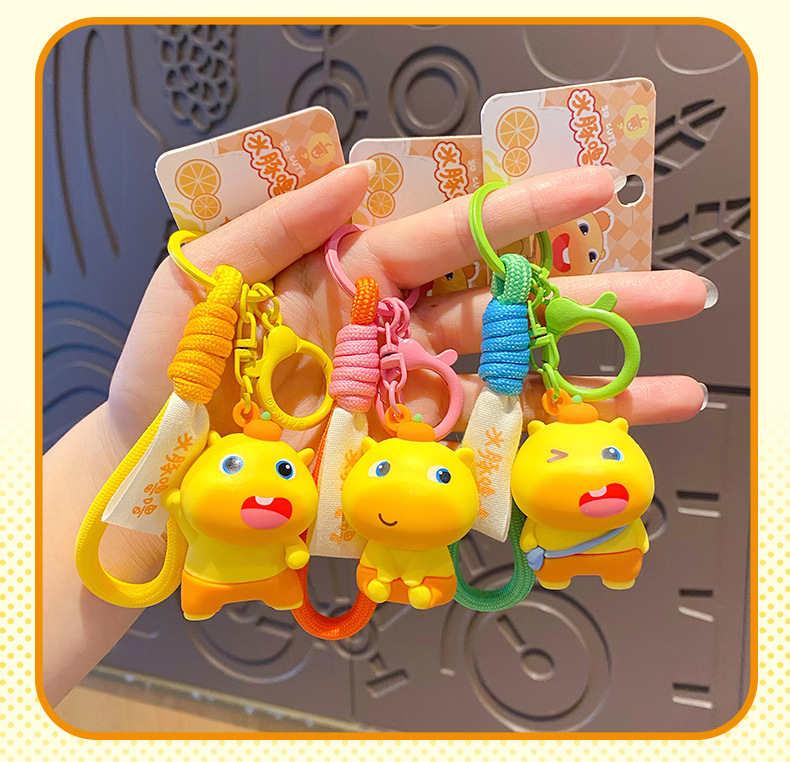 正版水豚噜噜基础皮绳系列钥匙扣挂件可爱公仔情侣包包挂饰小礼物详情12