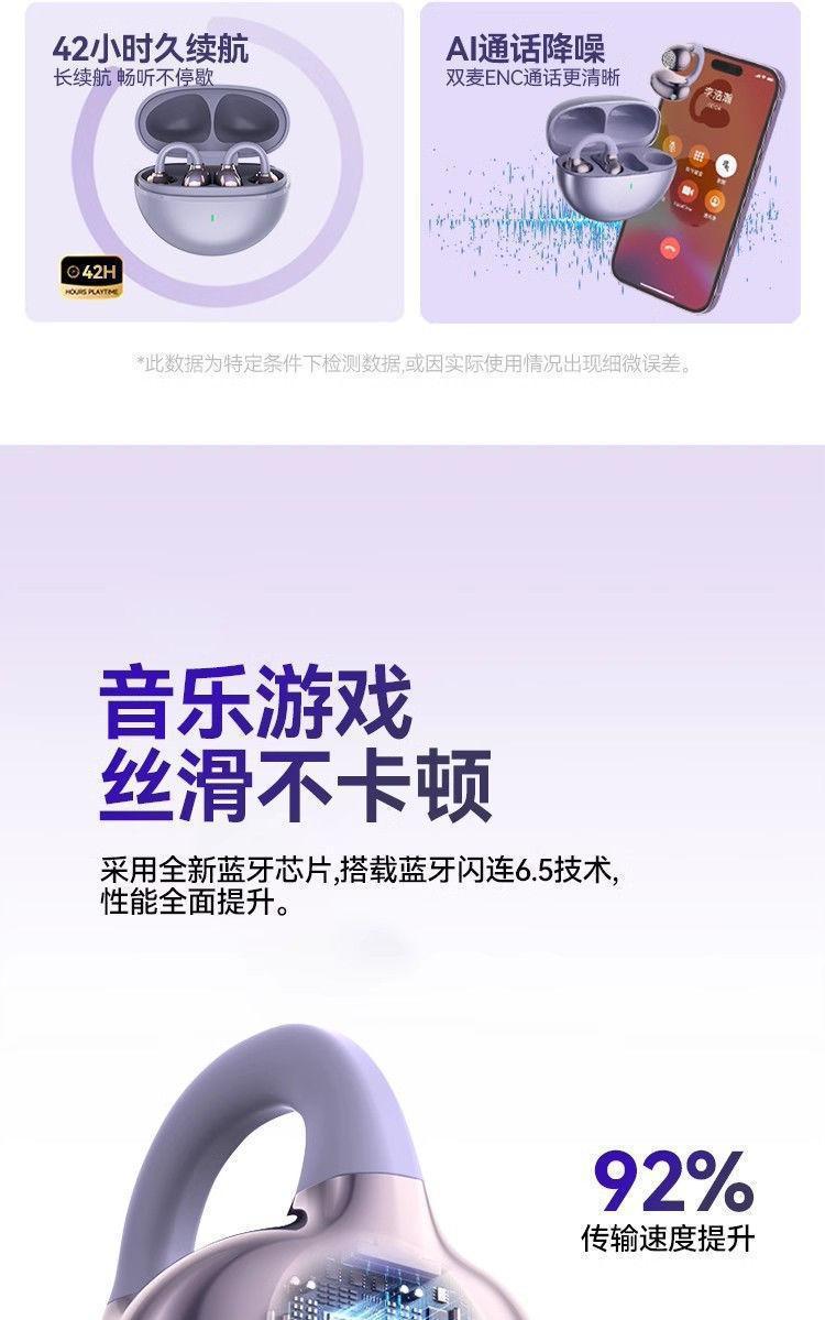 The new GTS15 wireless Bluetooth headphones, featuring a sporty over-ear clip-on design, are compatible with high-quality noise cancellation from Huawei and SONY pic 5