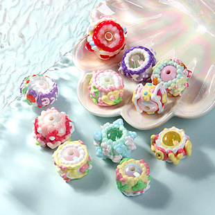 卡16七彩电镀珠中珠手绘珠素材diy手链车挂串珠散珠珠子厂家批发详情7