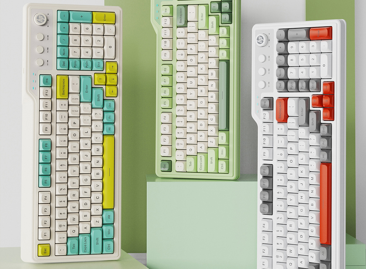 惠普K360有线键盘办公游戏家用99键便携机械手感高颜值拼色 跨境详情3