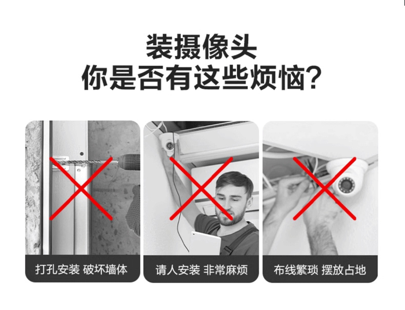 New lamp head type indoor camera, wireless day and night full-color 360-degree rotating high-definition monitoring home camera pic 2