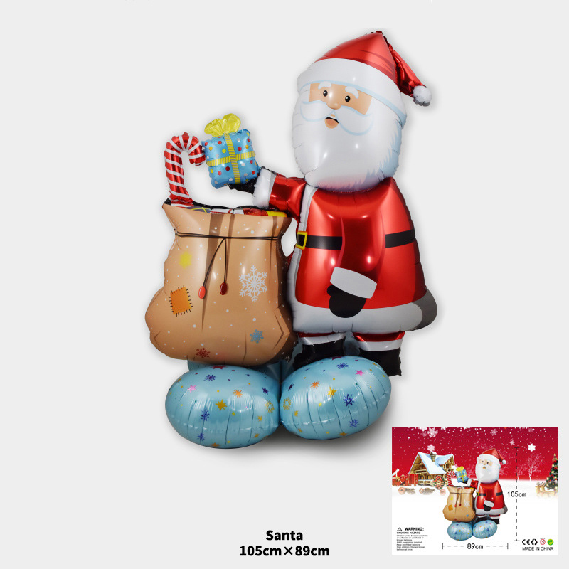 外贸跨境圣诞节装饰铝箔球圣诞新年庆典布置球圣诞老人雪人麋鹿球详情5