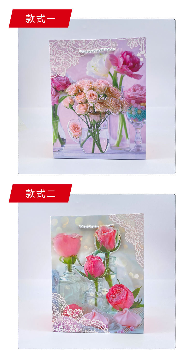 National trend rose flower handbag, gift bag, wedding bridesmaid return gift, souvenir bag, ins wedding candy box packaging bag pic 4