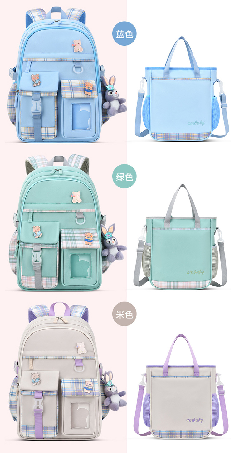 New style of schoolbag for girls 1-3-6 grade cartoon cute children backpack Lightweight and lightening student schoolbag pic 6