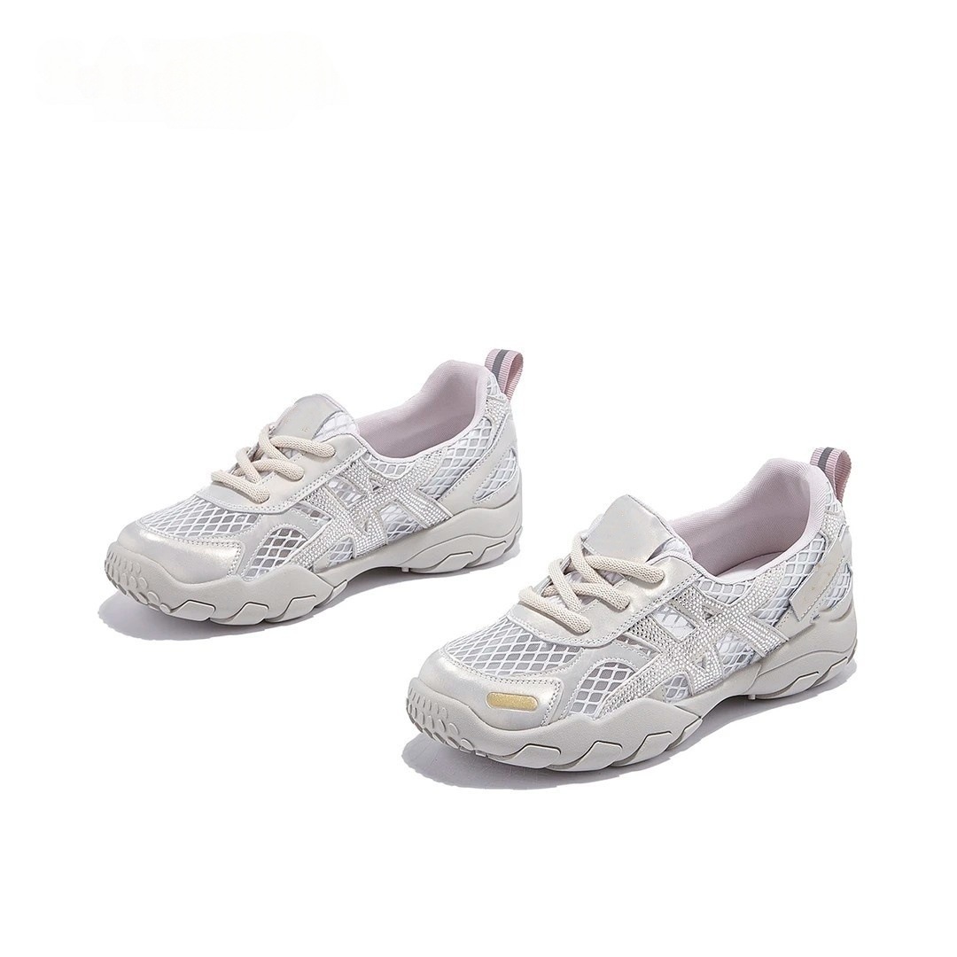 厚底网面透气德训鞋女2025年新款时尚水钻舒适轻便运动休闲登山鞋详情3