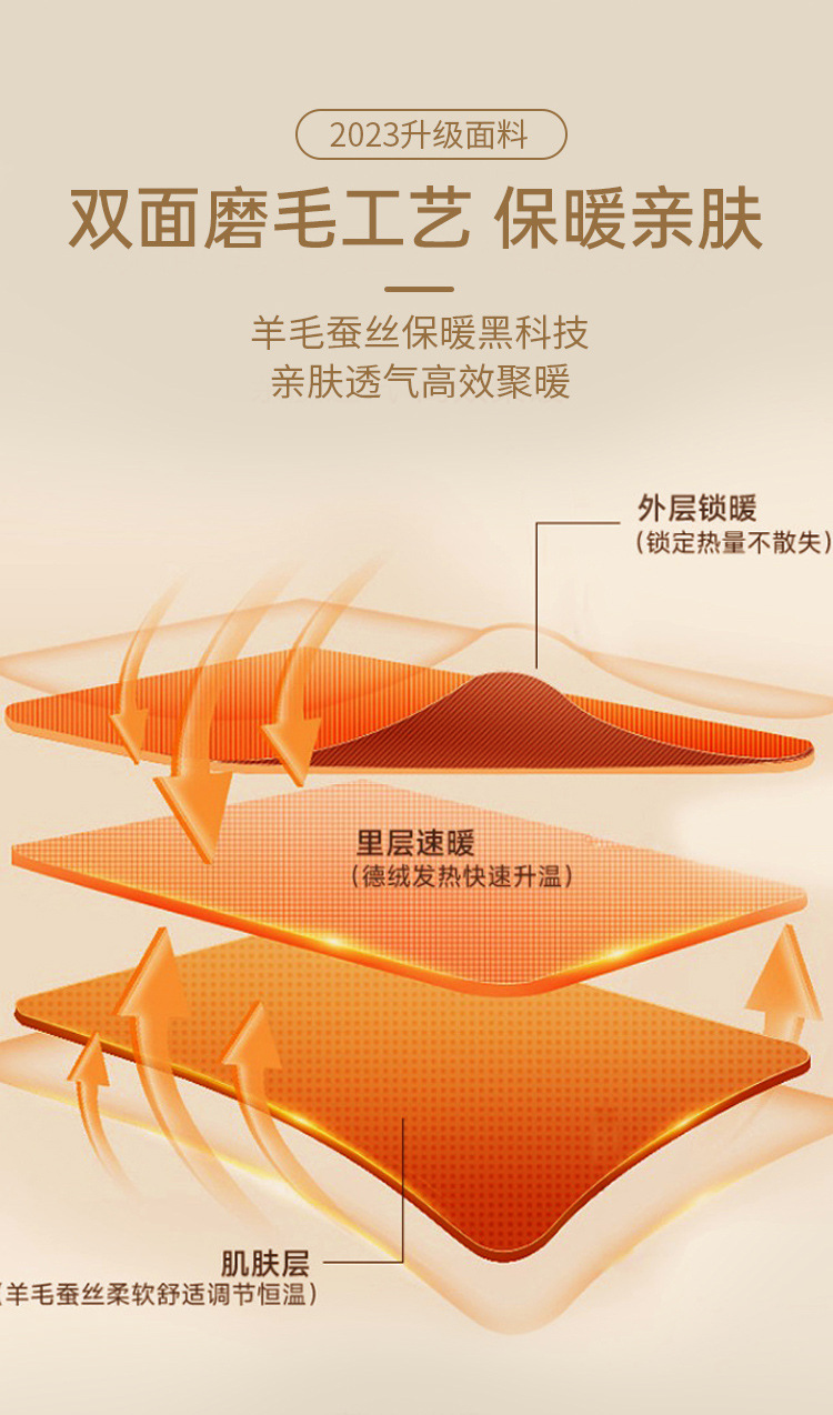 蚕丝羊毛保暖内衣男款套装德绒保暖衣女士秋衣秋裤塑身打底衫批发详情8