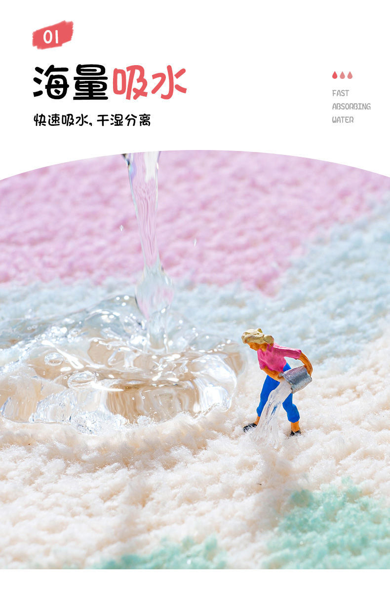 跨境浴室进门吸水地垫卫生间门垫洗手间厕所门口防滑脚垫卧室地毯详情4