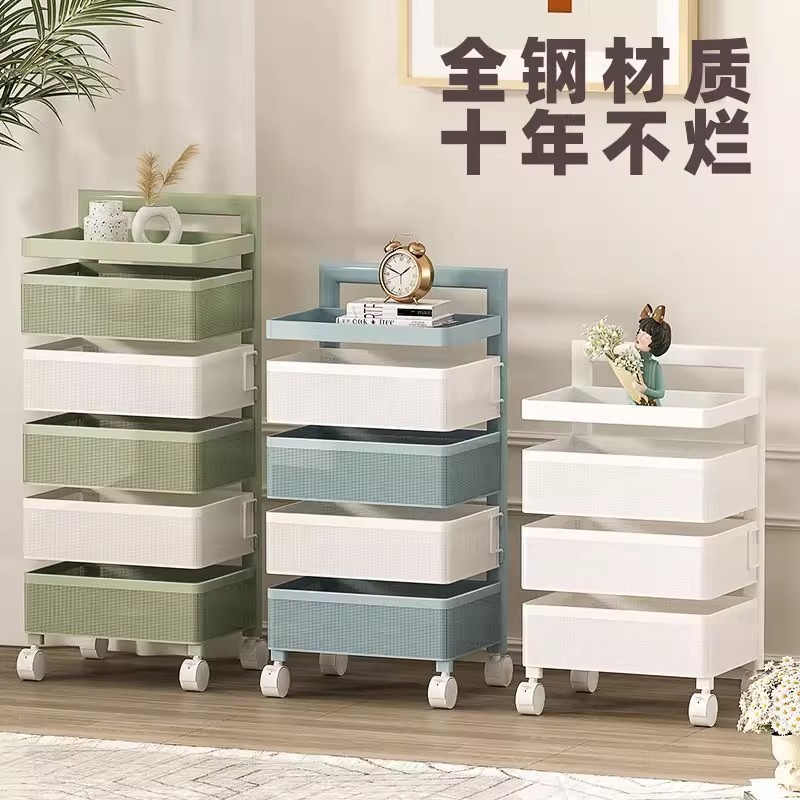 【长期主义好物】收纳小推车置物架旋转收纳可移动床头化妆品整理详情4
