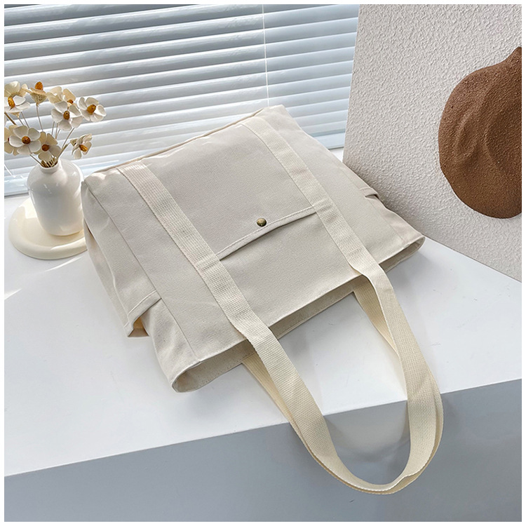 大容量托特帆布包上班外出高颜值通勤百搭文艺学生装书单肩布袋包详情46