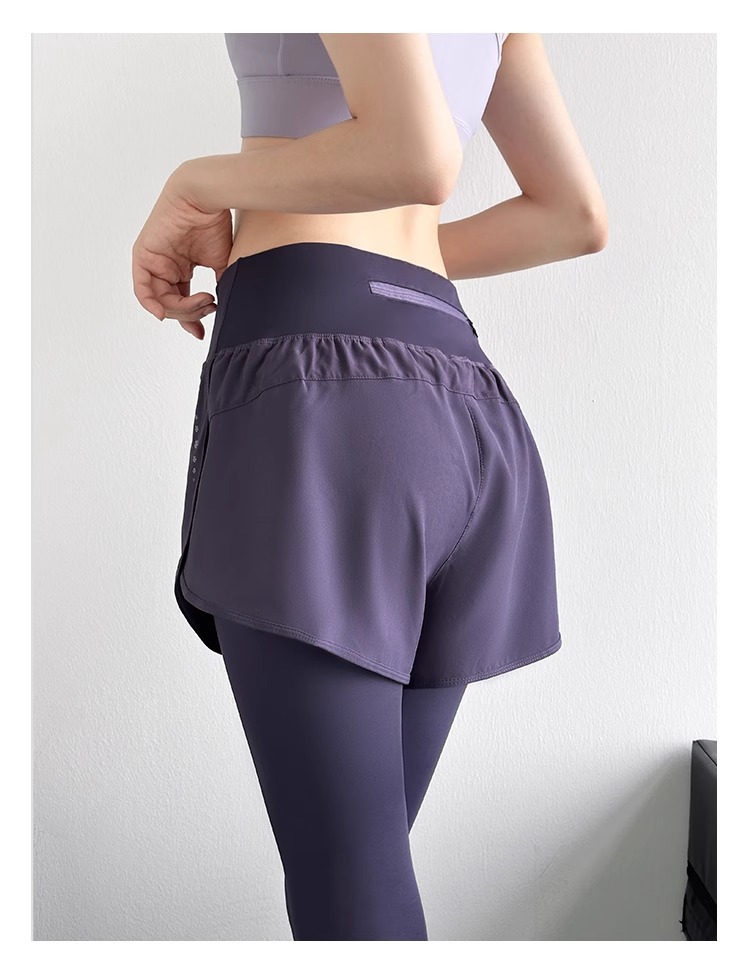 Two sets of yoga pants for women, summer running and fitness wear, high-waisted, hip-lifting, elastic and slimming outdoor sports long pants wholesale pic 2