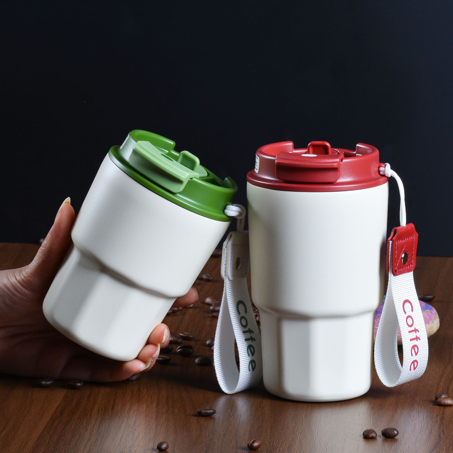 潮牌316不锈钢咖啡杯高颜值陶瓷保温杯便携随行杯子网红水杯定制详情2