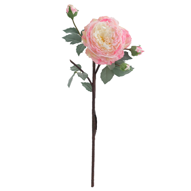 欧式复古仿真花焦边大牡丹假花芍药客厅餐桌花瓶插花绢花摄影道具详情7