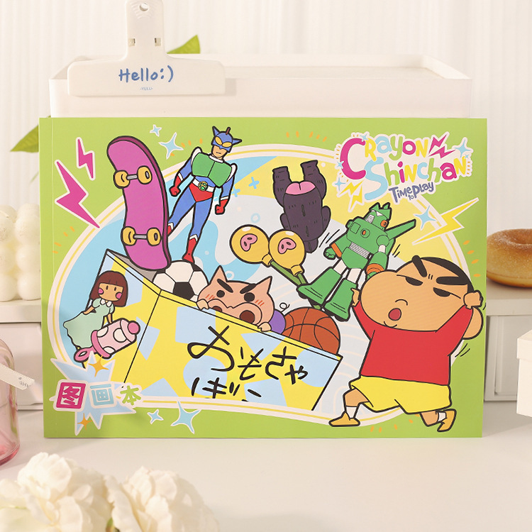 Crayon Shin-chan picture book A4, Japanese-style cute cartoon, official Crayon Shin-chan picture book, student drawing book pic 11