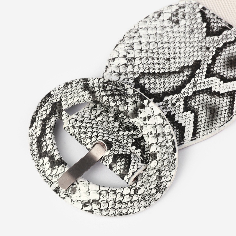 跨境欧美宽腰封蛇纹弹力松紧紧身衣带时尚休闲宽腰封女连衣裙配饰详情7