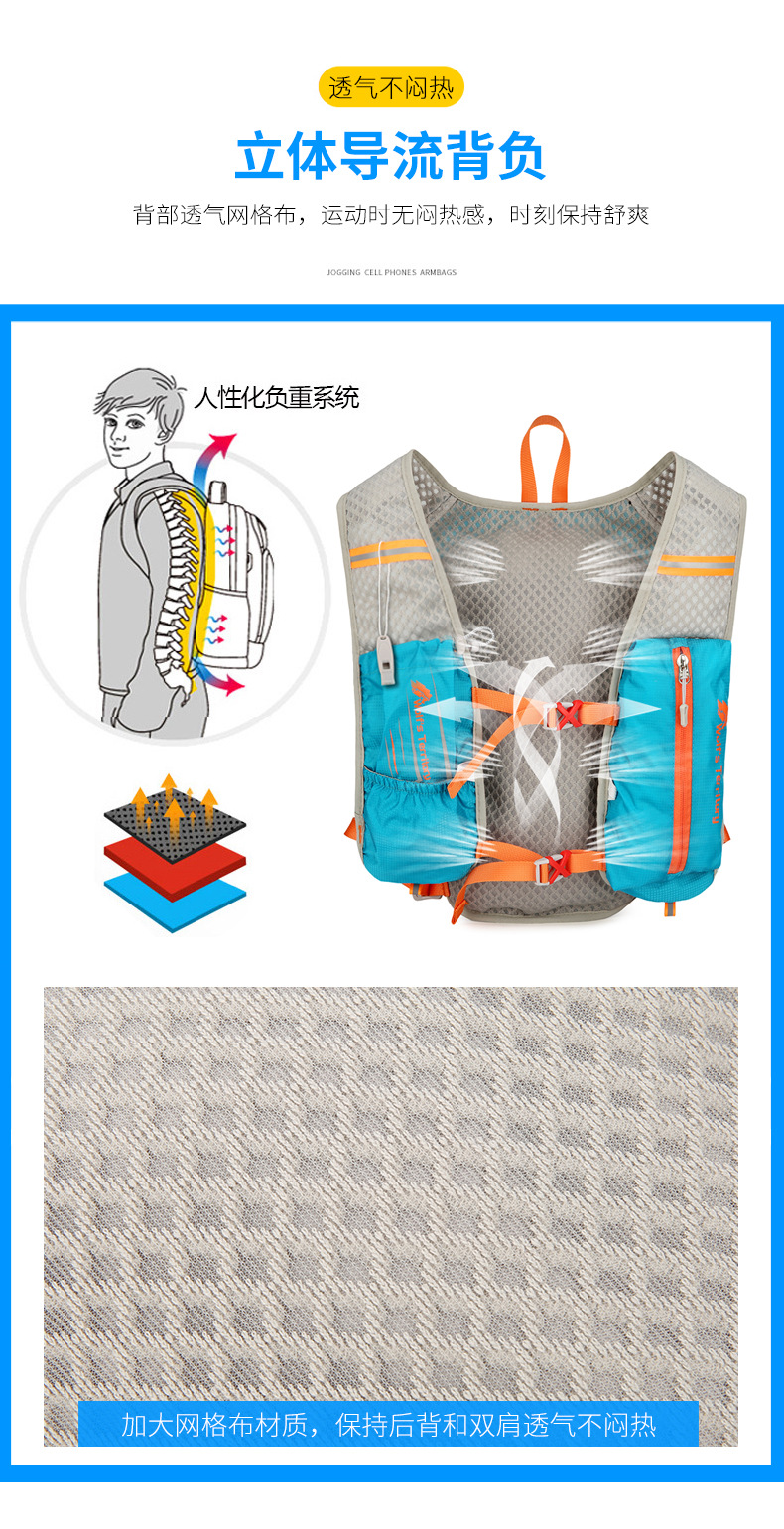 Outdoor cross-country backpacking, marathon running backpacking, hiking small mountain climbing backpack, mountain bike cycling, sports water bag backpacking pic 9