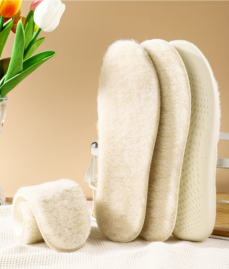 羊毛鞋垫100%羊绒保暖加厚透气吸汗乳胶舒适高弹减震马丁靴加绒详情16