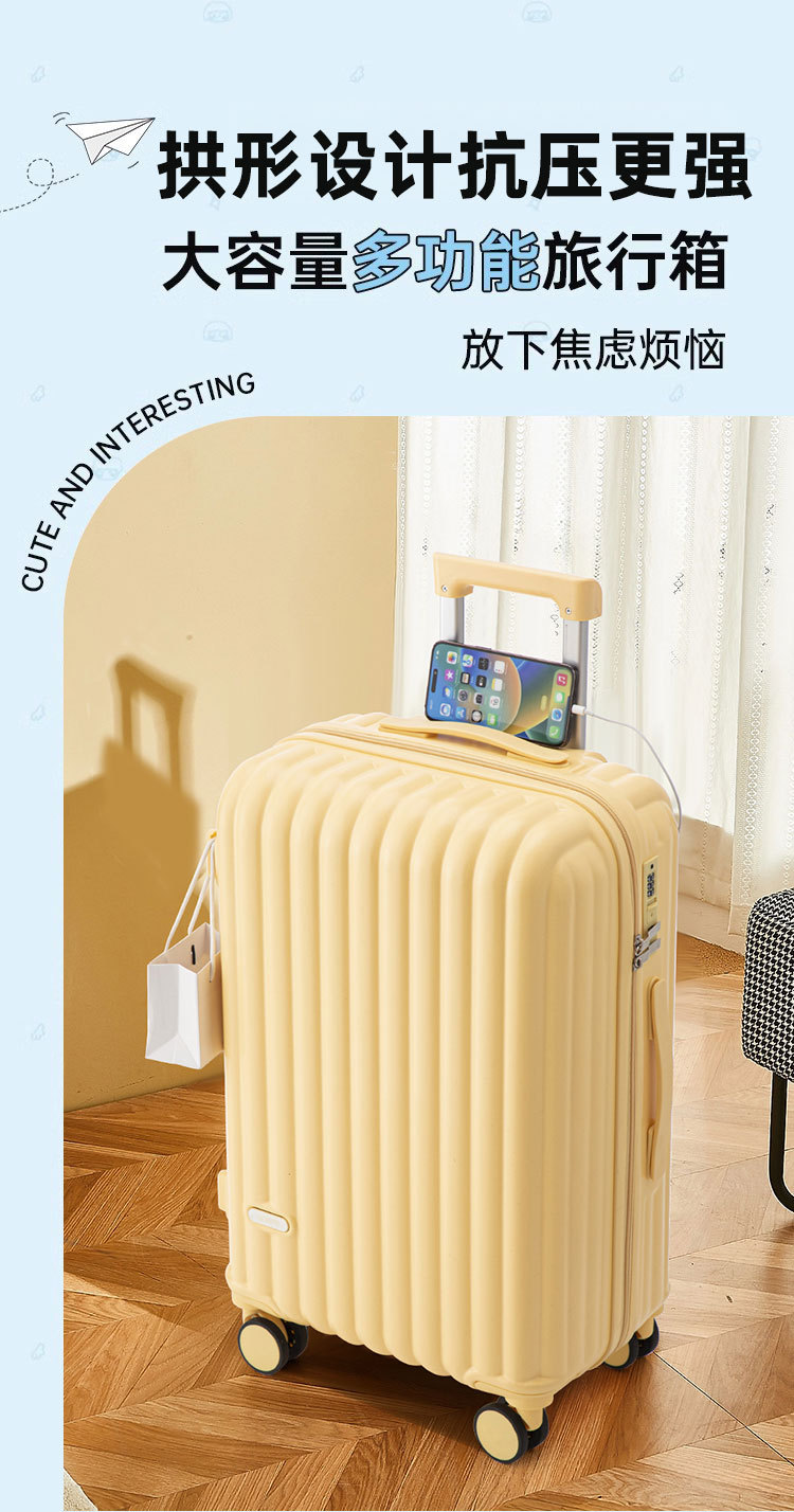 行李箱多功能24寸女ins学生高颜值拉杆箱小清新耐用旅行密码箱男详情1