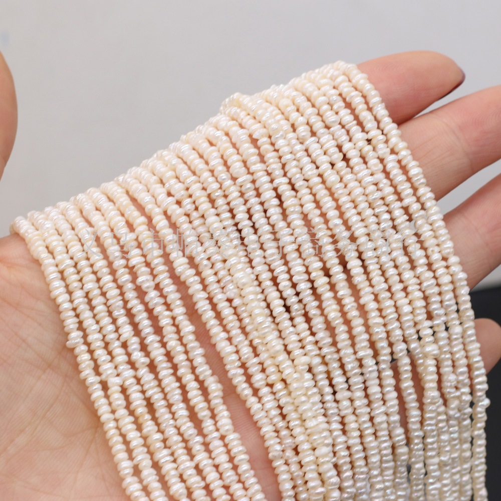 Exquisite natural freshwater pearl flat beads DIY jewelry accessories, handcrafted jewelry necklaces, semi-finished product production and wholesale pic 7