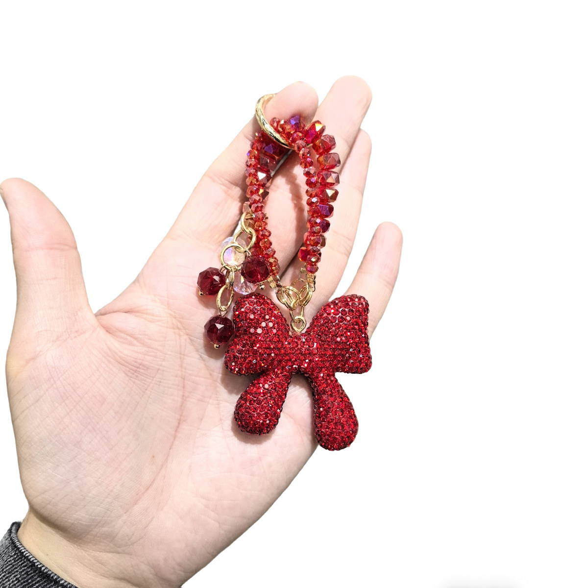 Red butterfly cartoon keychain pendant macaron flowing sand oil toy pic 6