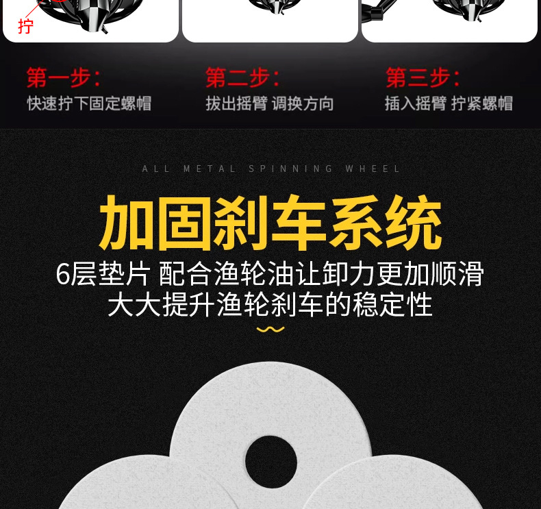 全金属纺车轮远投钓鱼轮正品海竿海杆矶钓线轮批发垂钓用品渔轮详情16