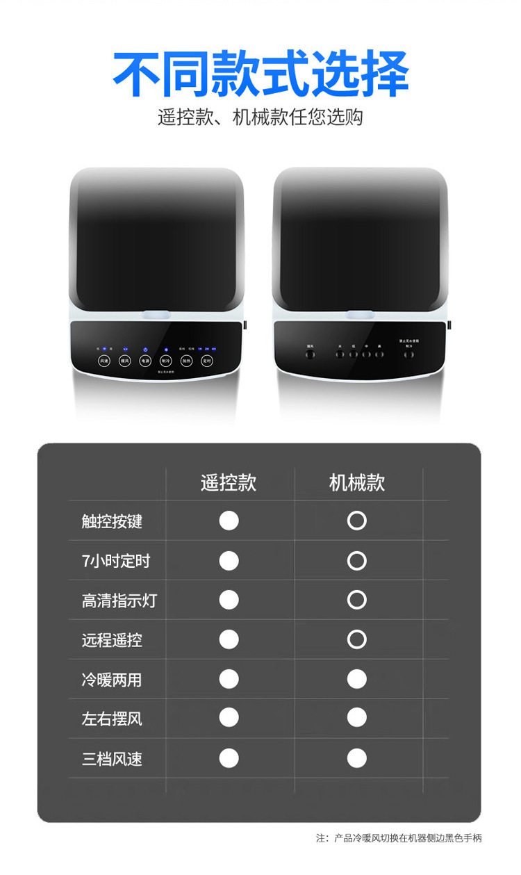 骆驼空调扇冷暖两用取暖器冷风机一体小空调制热制冷风扇降温家用详情14