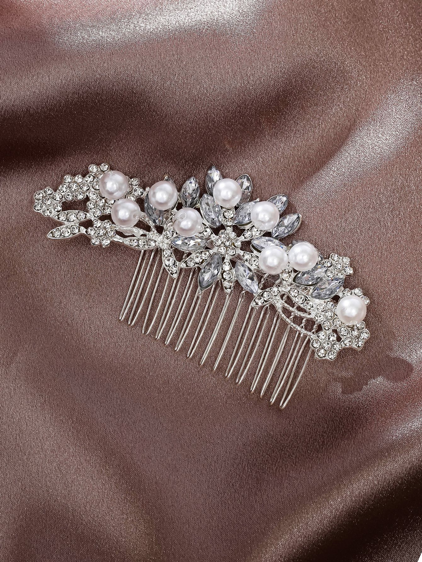 新娘头饰 插梳 新娘饰品结婚纱配饰 纯手工珍珠新娘发梳插梳详情10