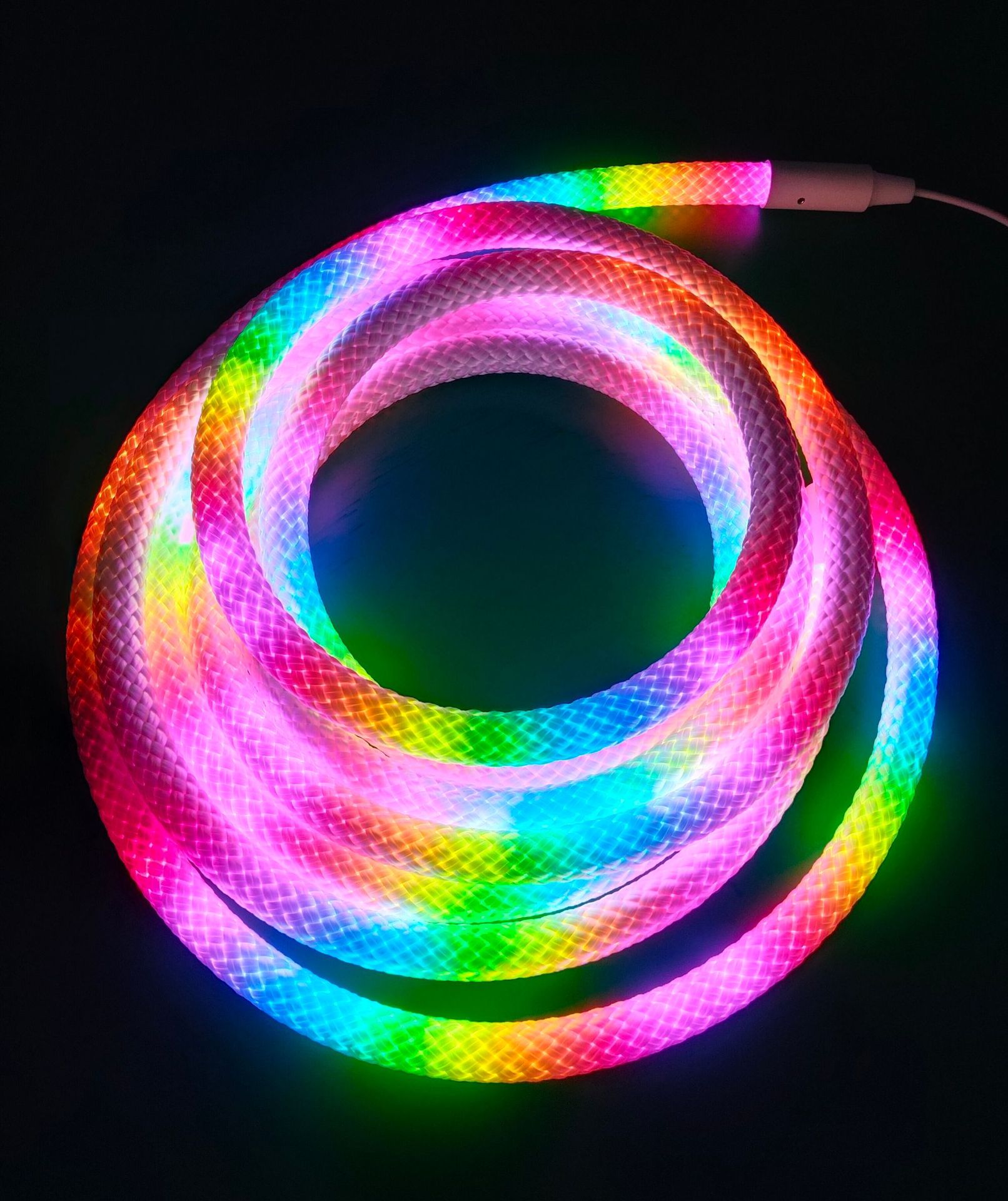 LED internet-famous woven light strip, high-efficiency waterproof neon seven-color flashing light, RGB color-changing running horse atmosphere light, 360-degree pic 7