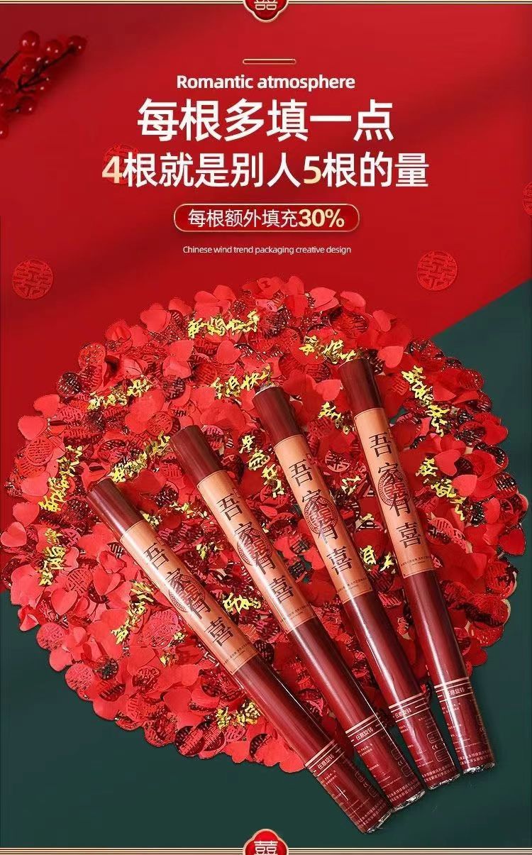 厂家直销高端结婚婚庆订婚用品手拧手持礼花炮筒花瓣雨爆款批发详情7