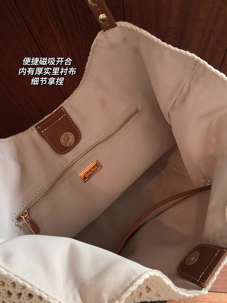 南风Chio2nd 沙滩假日编织托特包包女式2024新款夏天大容量单肩包详情8