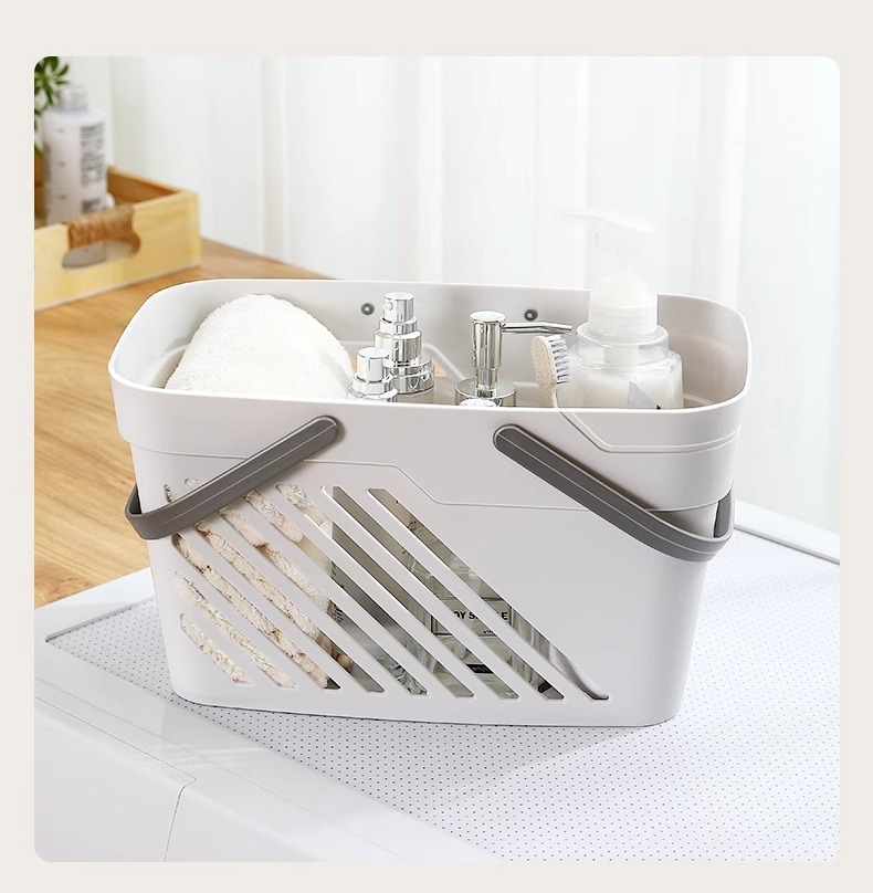 卫生间浴室宿舍浴筐洗漱篮沥水沐浴杂物收纳筐子可手提塑料洗澡篮详情14