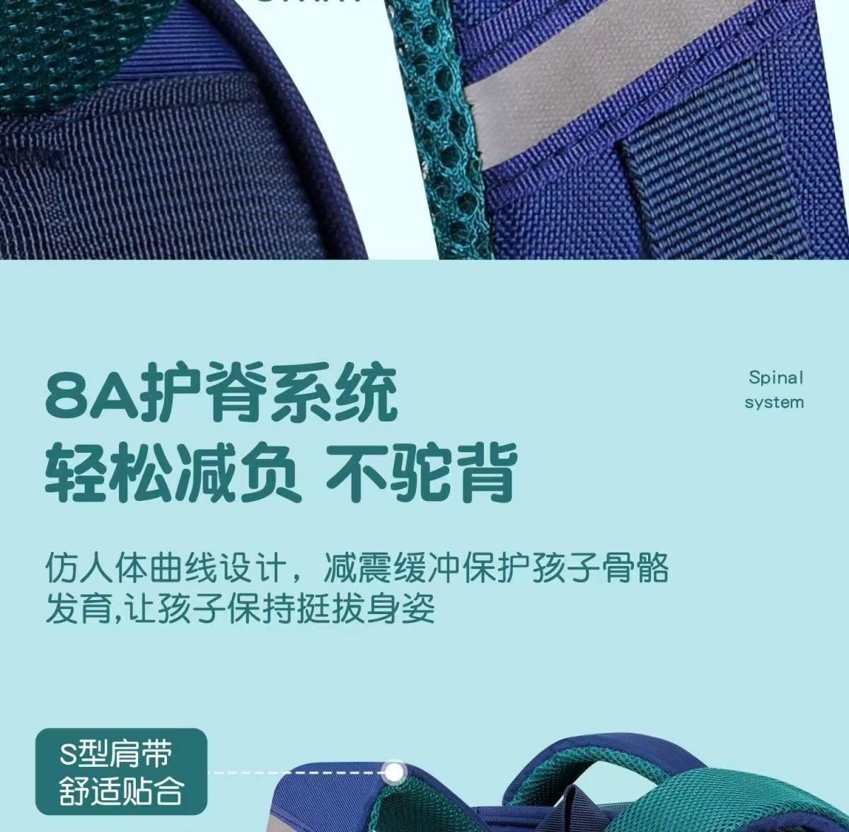 跨境外贸太空人小学生书包男1-3-6年级学生书包儿童双肩背包批发详情9