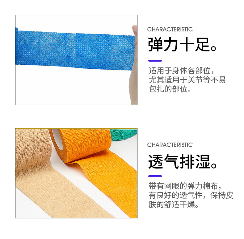 运动防护自粘绷带手指通用无纺布宠物弹力绷带迷彩写字护指绷带详情13