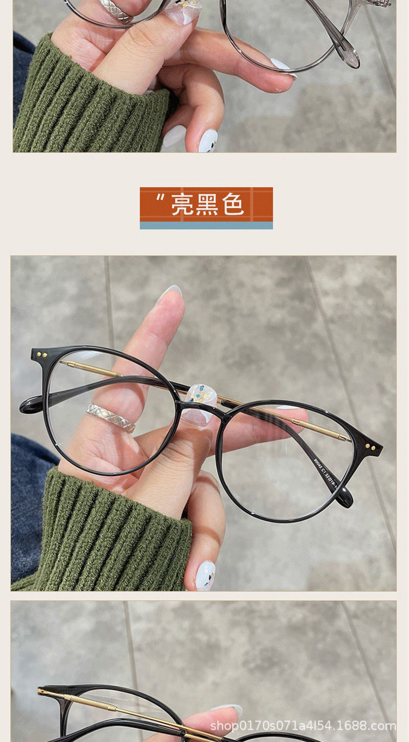 新款近视眼镜女超轻护眼网红气质防蓝光冷茶色素颜神器眼镜框架详情12
