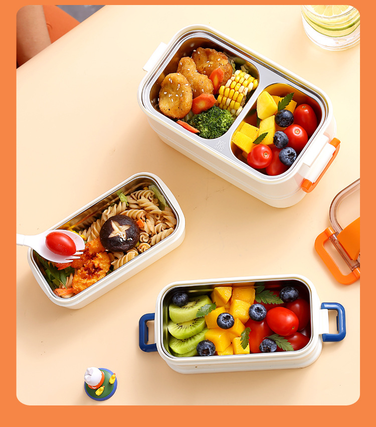 Miffy miffy lonchera de acero inoxidable de doble capa aislante para adultos con lunch box portátil para niños de primaria bento box pic 20