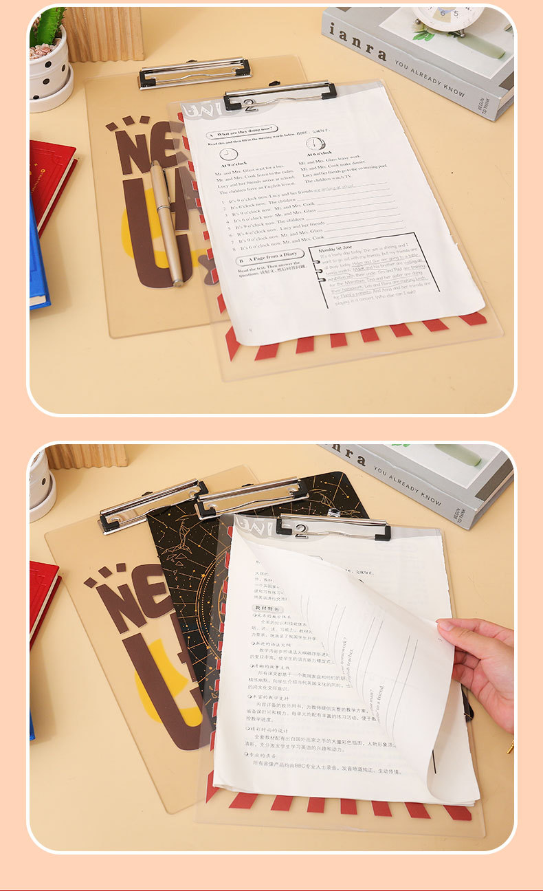 Customized exquisitely carved acrylic folder factory cartoon cultural and creative peripheral, star transparent double-sided folder customization pic 9
