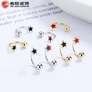 S925纯银锆石四爪圆珠螺纹耳钉女螺丝拧扣耳骨钉简约时尚耳饰品详情6