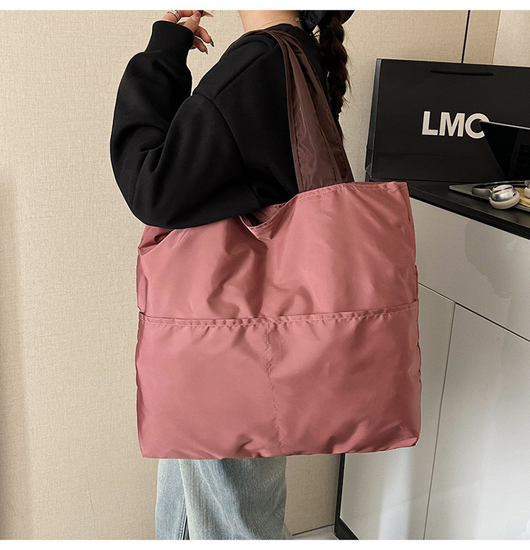 日系云朵包可折叠便携单肩手提收纳袋子大容量拉链超市买菜包防水详情15