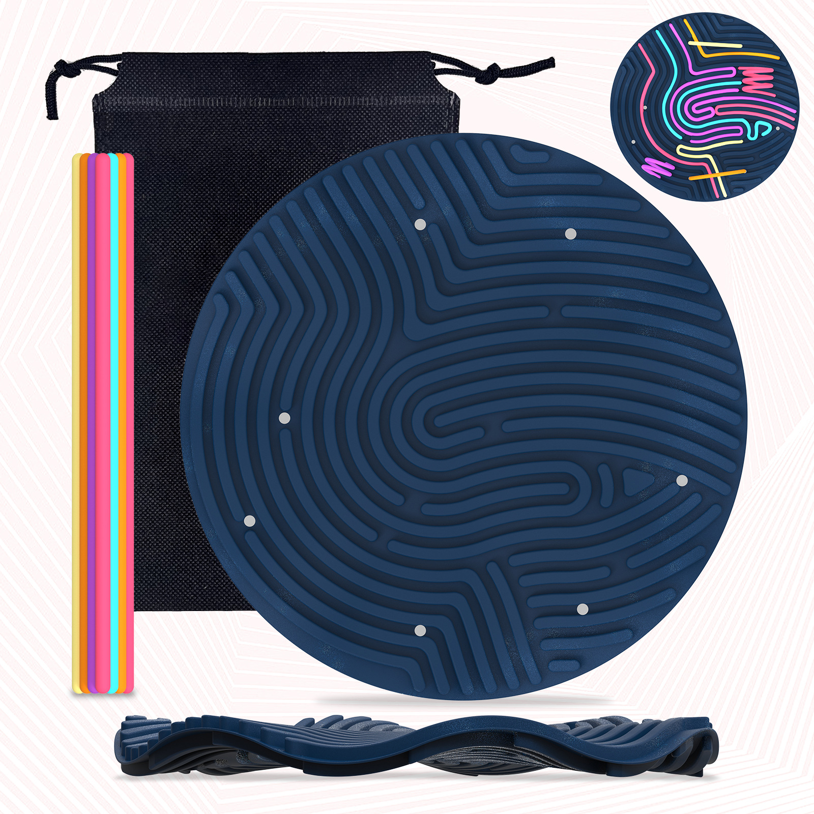 Amazon's best-selling round portable children's intelligence, stress-relieving, calming and anxiety relief silicone sensory activity board pic 14