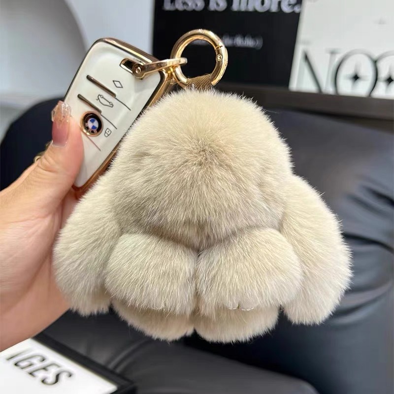 正版可爱獭兔毛公仔小兔子汽车钥匙扣挂件毛绒批货玩偶装死挂饰兔详情17