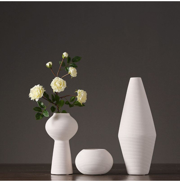 Nordic Ins-style white ceramic vase ornaments, dining table, living room flower arrangements, dried flowers, TV cabinet, simple soft furnishings pic 8
