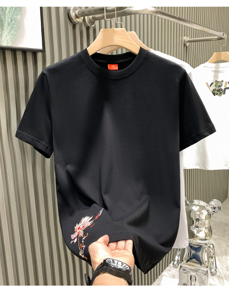The new summer collection of Chinese trend short-sleeved T-shirts for men with round collars and half sleeves is a trendy choice for young people pic 2