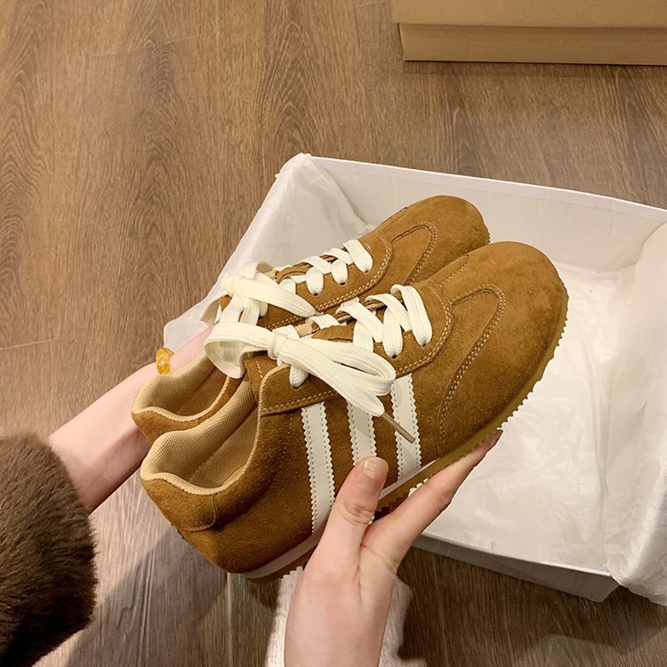 复古红色德训鞋女款小白鞋2025新款休闲板鞋运动厚底阿甘鞋详情36