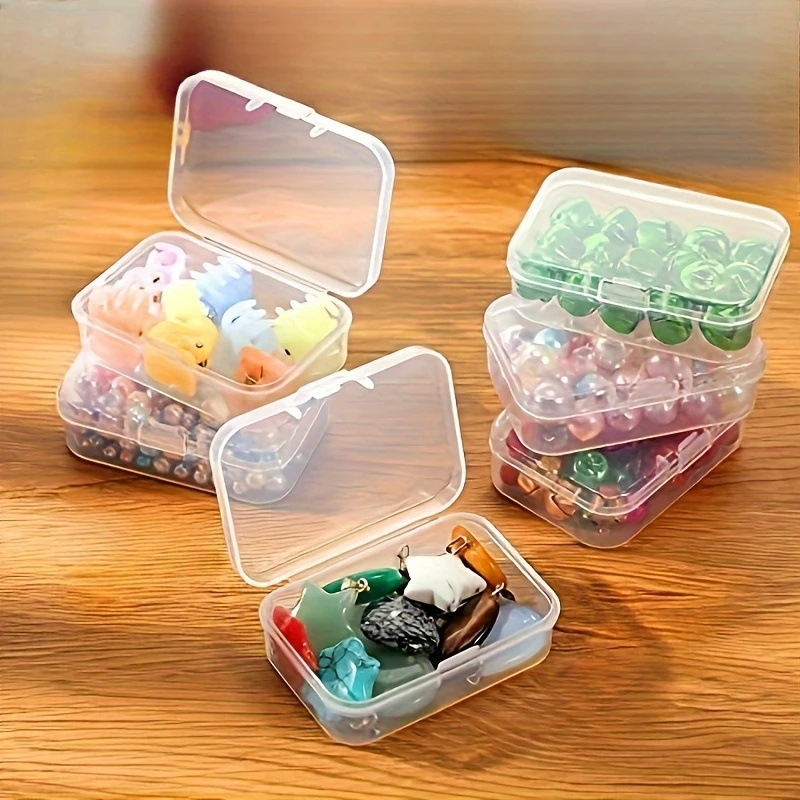 Cuadrado transparente portátil joyero collar caja accesorios caja de almacenamiento de uñas caja de pendientes pic 2