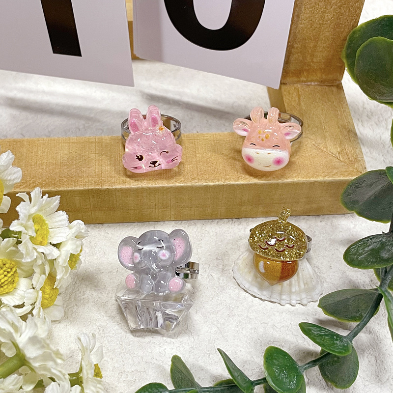 【可以】新款卡通儿童戒指合金可调节戒指女童手饰幼儿园戒指礼物详情13