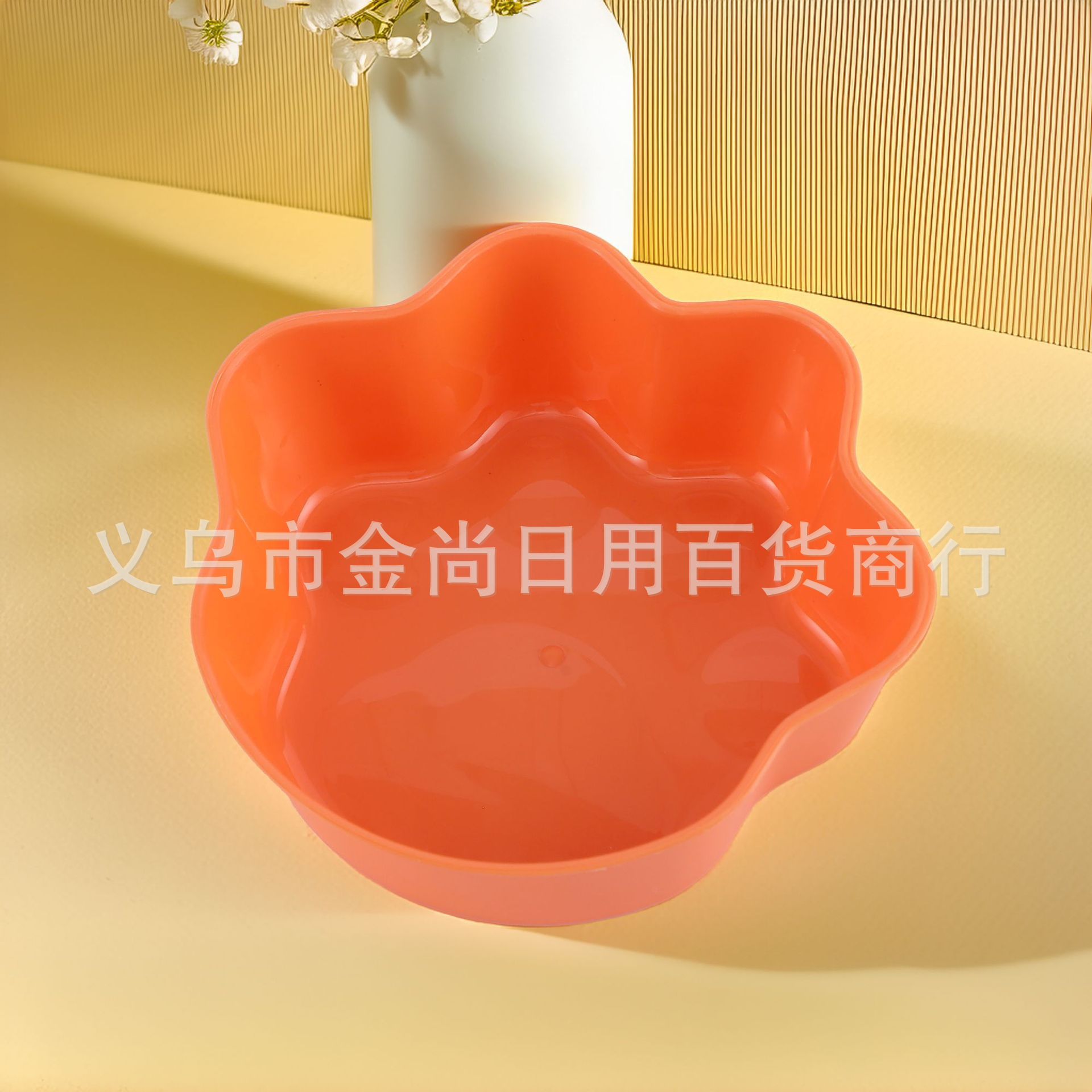 New cross-border candy-colored pet slow food bowl, dog bowl, cat food bowl, food bowl, small pet cat paw style, single bowl with water pic 3