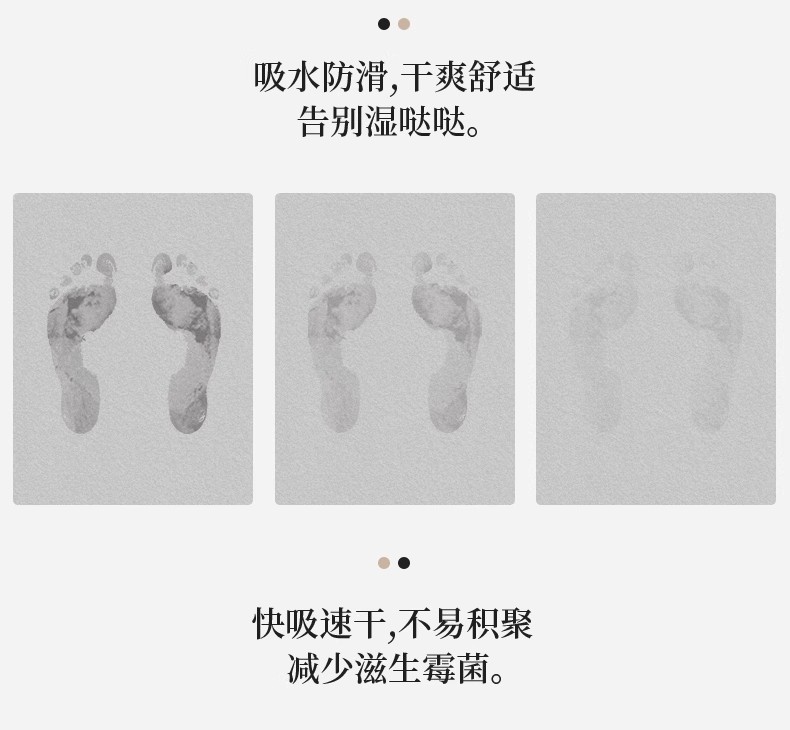 卡通可爱猫咪硅藻泥浴室卫生间门口地垫吸水速干防滑脚垫易打理详情5
