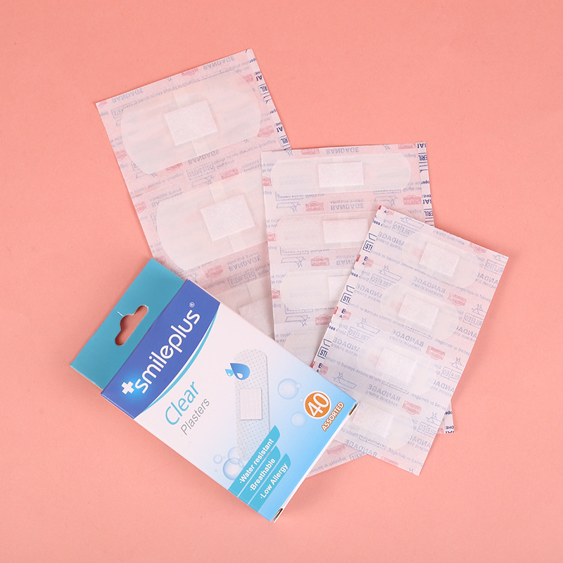 40 pieces of transparent PE band-aids are waterproof, breathable, white and elastic, only for foreign trade export pic 4