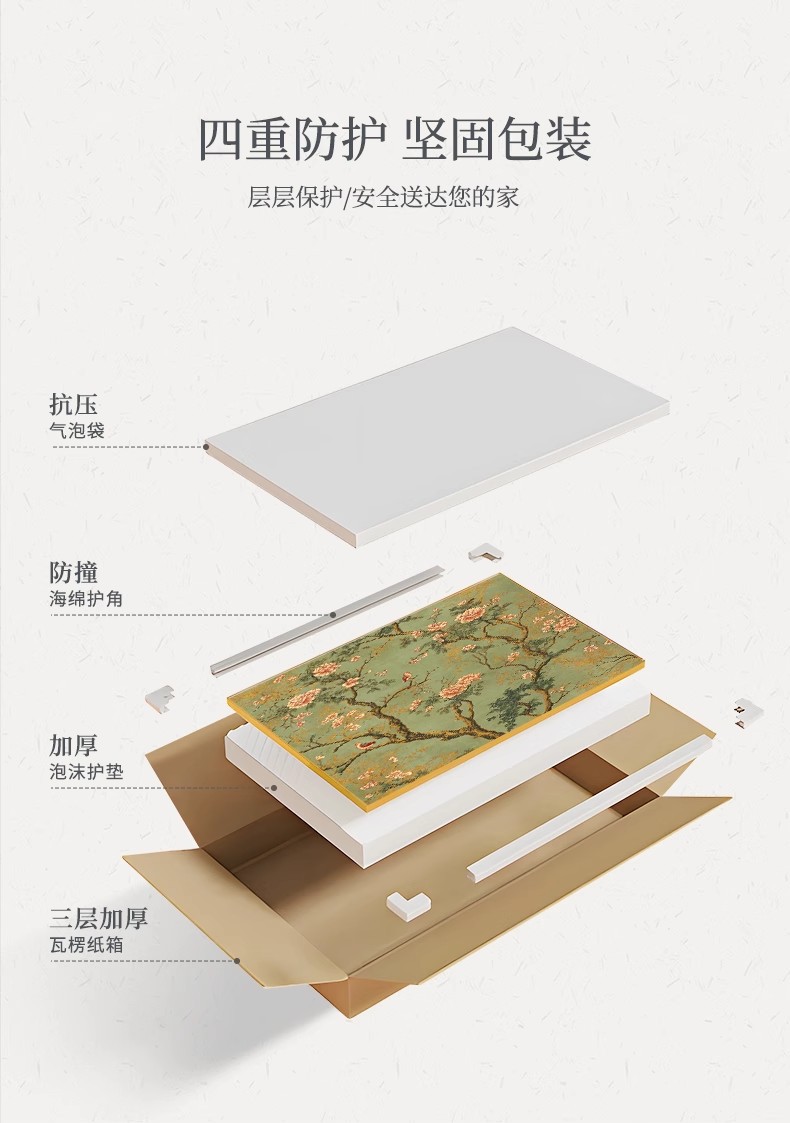 宋氏美学花鸟画客厅装饰画新中式沙发背景墙挂画方形餐厅卧室壁画详情31