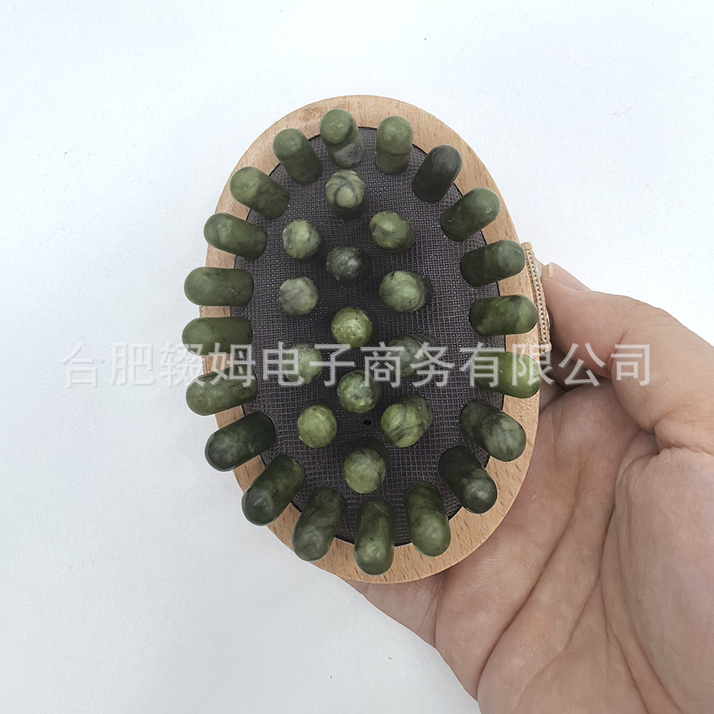 天然岫玉玉石气垫按摩器全身肩颈多功能颈椎按摩器头部按摩梳厂家详情17